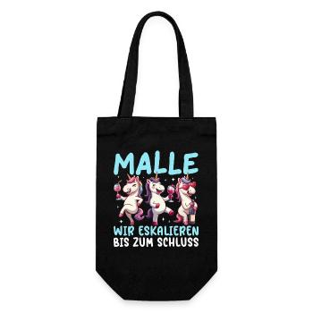 Malle Wir Eskalieren Bis Zum Schluss Einhorn - Geschenkbeutel für Flaschen - Schwarz - Vorne