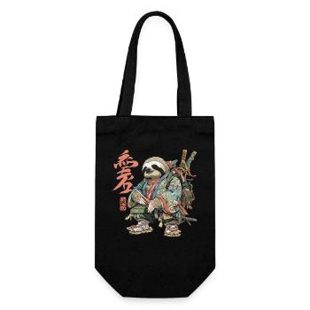 Sloth Samurai in Ukiyoe Armor - Gift Bag for Bottles - black - Front