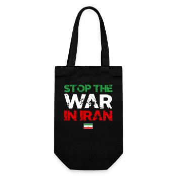 Arrêter la guerre d’Iran - Paix iranienne - Sac à bouteille - noir - Devant