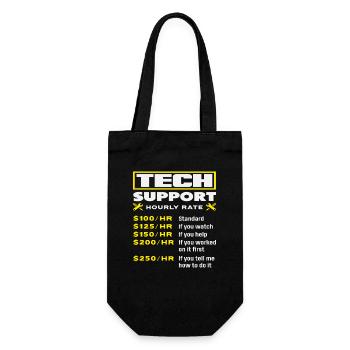 Tech Support Hourly Wage Price List IT - Gift Bag for Bottles - black - Front
