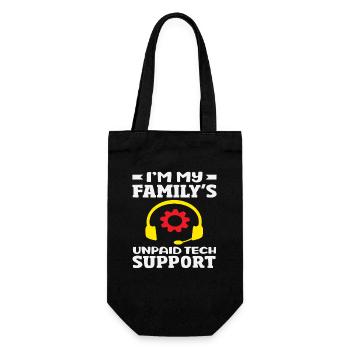 The family's unpaid tech support - Gift Bag for Bottles - black - Front