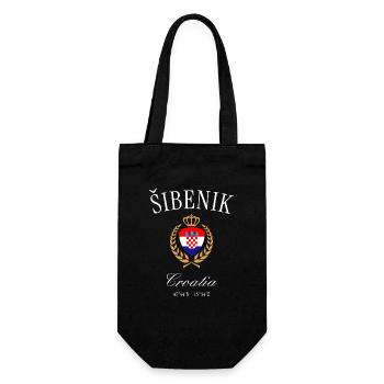 Couronne des armoiries de Croatie de Šibenik – Souvenir de voyage - Sac à bouteille - noir - Devant