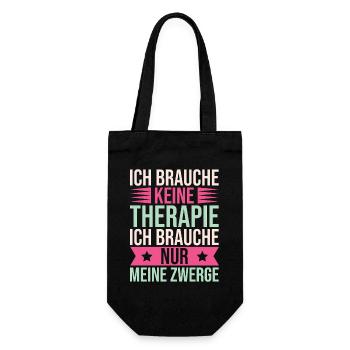 Gartenzwerg Brauche Keine Therapie Nur Zwerge - Geschenkbeutel für Flaschen - Schwarz - Vorne