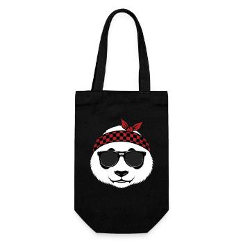 Cool Panda Bear Sunglasses - Gift Bag for Bottles - black - Front
