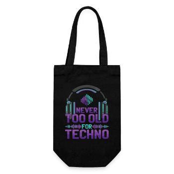 Never Too Old Techno Music DJ - Gift Bag for Bottles - black - Front