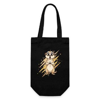 Überraschendes Erdmännchen  - Geschenkbeutel für Flaschen - Schwarz - Vorne