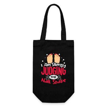 Nageldesigner Nageldesignerin Kosmetik Nagelstudio - Geschenkbeutel für Flaschen - Schwarz - Vorne