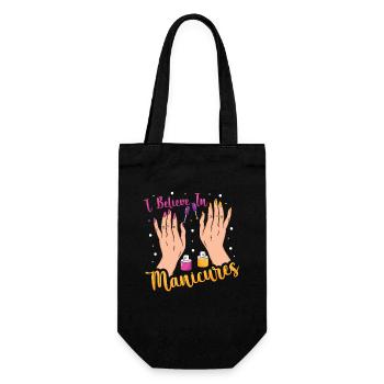 Nageldesigner Nageldesignerin Kosmetik Nagelstudio - Geschenkbeutel für Flaschen - Schwarz - Vorne