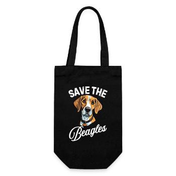 Save The Beagles Cute Dog Lover Vintage - Gift Bag for Bottles - black - Front