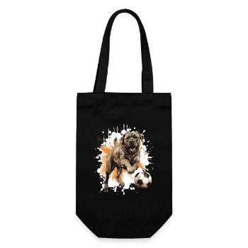 Mastiff Hund Fussball Team - Geschenkbeutel für Flaschen - Schwarz - Vorne