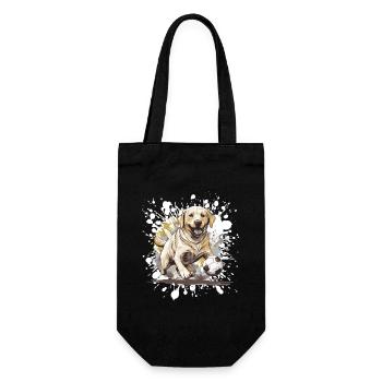 Labrador Dog Football Sports - Gift Bag for Bottles - black - Front