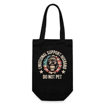 Do Not Pet Emotional Support Husband - Gift Bag for Bottles - black - Front