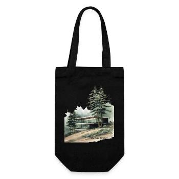 Modern Yoga Retreat Cabin - Gift Bag for Bottles - black - Front