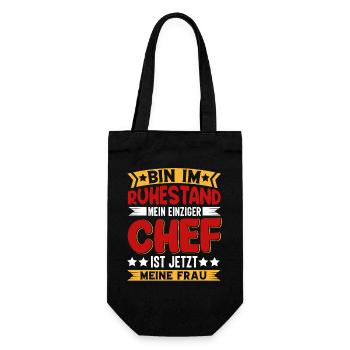 Ruhestand Chef Meine Frau - Geschenkbeutel für Flaschen - Schwarz - Vorne