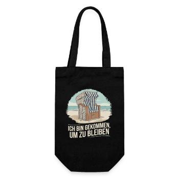  Ich Bin Gekommen Um Zu Bleiben Strandkorb Nordsee - Geschenkbeutel für Flaschen - Schwarz - Vorne