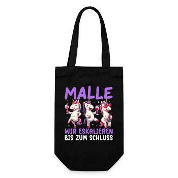 Malle Wir Eskalieren Bis Zum Schluss Einhorn - Geschenkbeutel für Flaschen - Schwarz - Vorne