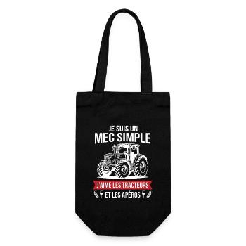 Humour Agriculteur Tracteur Passion Apéro Fun - Sac à bouteille - noir - Devant