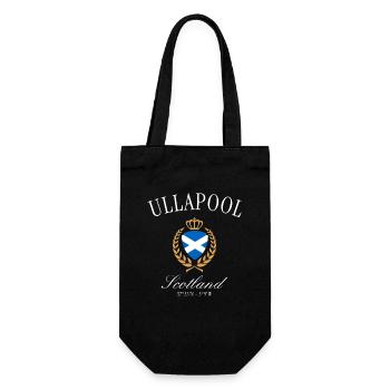 Ullapool Schottland Wappen Krone – Reise Souvenir - Geschenkbeutel für Flaschen - Schwarz - Vorne