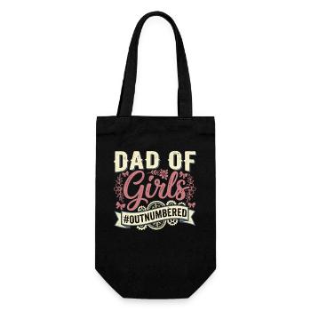 Dad of Girls Flowers Vintage Dad - Gift Bag for Bottles - black - Front