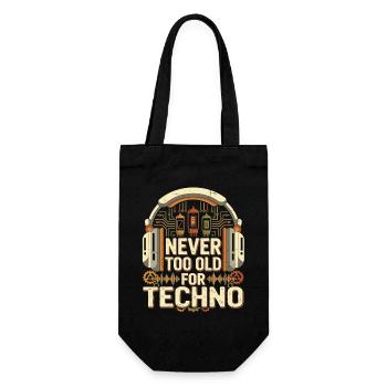 Never Too Old Techno DJ Retro Music - Gift Bag for Bottles - black - Front