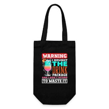 Drink Package Warning Alcohol Cruise - Gift Bag for Bottles - black - Front