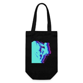 Glitch Art Climber Silhouette Modern - Gift Bag for Bottles - black - Front