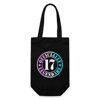17. Geburtstag Junge Mädchen Legende Level 17 - Geschenkbeutel für Flaschen - Schwarz - Vorne