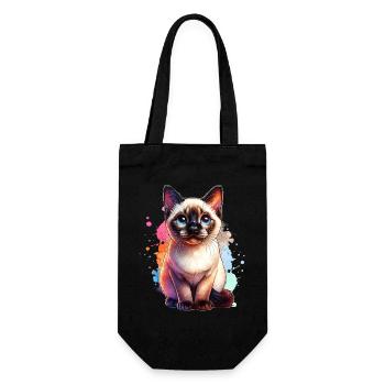 Siamese Cat Gift - Gift Bag for Bottles - black - Front