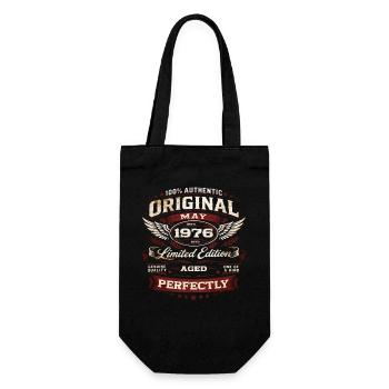 50th Birthday Gift Husband Original May 1976 - Gift Bag for Bottles - black - Front