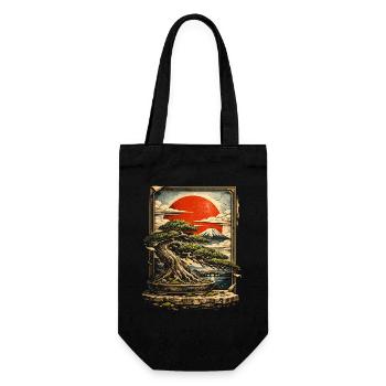 Bonsai tree - Gift Bag for Bottles - black - Front