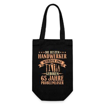 Bester Handwerker 1961 - 65. Geburtstag Geschenk - Geschenkbeutel für Flaschen - Schwarz - Vorne