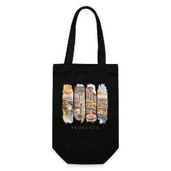 Florence Vacation Travel – Italy Art City Trip - Gift Bag for Bottles - black - Front