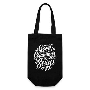Good Grammar Is Sexy – Statement - Gift Bag for Bottles - black - Front