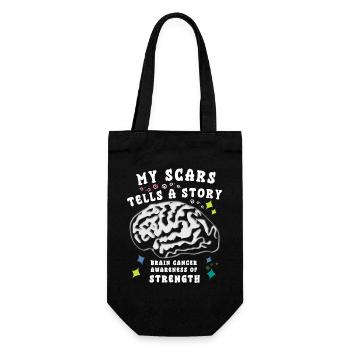 Brain Tumor Education, Fighter, Brain Tumor Education - Gift Bag for Bottles - black - Front