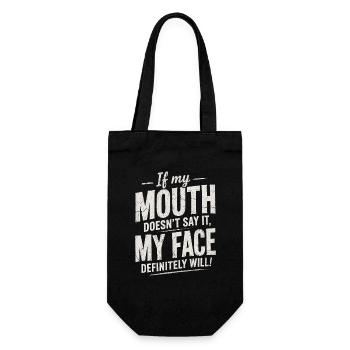 Quand la bouche est silencieuse, le visage parle - Sac à bouteille - noir - Devant