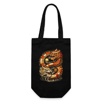 Dragon Dance Drachentanz - Geschenkbeutel für Flaschen - Schwarz - Vorne
