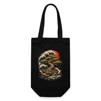 Bonsai tree - Gift Bag for Bottles - black - Front
