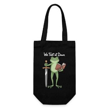 Grenouille de Test de l’Aube : Épée & Livre - Sac à bouteille - noir - Devant