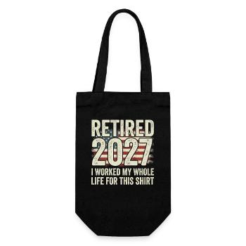 Ruhestand 2027 – dafür habe ich mein ganzes Leben  - Geschenkbeutel für Flaschen - Schwarz - Vorne
