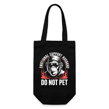 Do Not Pet Emotional Support Husband - Gift Bag for Bottles - black - Front