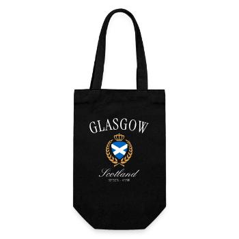 Glasgow Schottland Wappen Krone – Reise Souvenir - Geschenkbeutel für Flaschen - Schwarz - Vorne