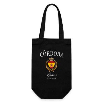 Córdoba Spanien Wappen Krone – Reise Souvenir - Geschenkbeutel für Flaschen - Schwarz - Vorne