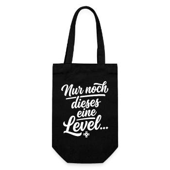 Nur noch dieses eine Level Gamer Geschenk - Geschenkbeutel für Flaschen - Schwarz - Vorne