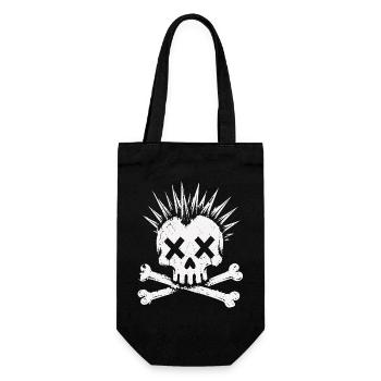 Punk Skull Mohawk Rock Alternative Shirt - Geschenkbeutel für Flaschen - Schwarz - Vorne