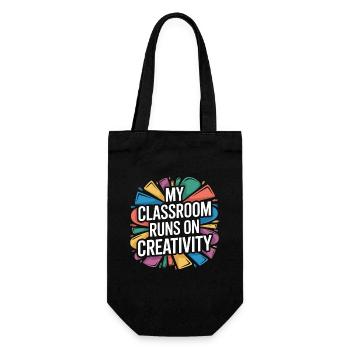 Designer Educator My Classroom Runs Design Teacher - Geschenkbeutel für Flaschen - Schwarz - Vorne
