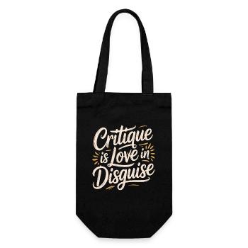 Designer Educator Critique Is Love Art Educator - Gift Bag for Bottles - black - Front