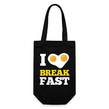 I Love Breakfast Fried Egg Heart - Gift Bag for Bottles - black - Front