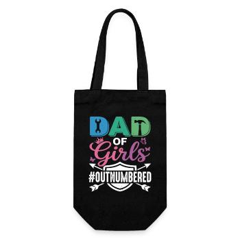 Papa des filles #Outnumbered Père fille - Sac à bouteille - noir - Devant