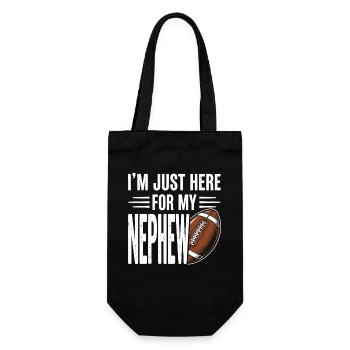 Ich bin nur wegen meines Neffen Football hier. - Geschenkbeutel für Flaschen - Schwarz - Vorne