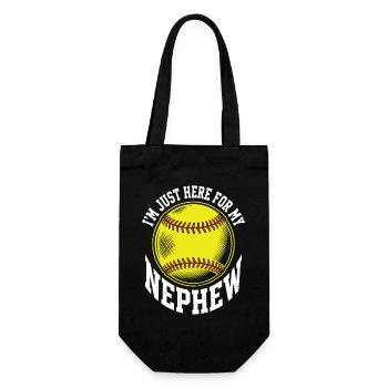 Ich bin nur wegen meines Neffen Softball hier. - Geschenkbeutel für Flaschen - Schwarz - Vorne